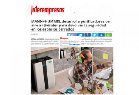 MANN+HUMMEL desarrolla purificadores de aire antivirales para devolver la seguridad en los espacios cerrados