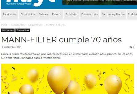 MANN-FILTER cumple 70 años